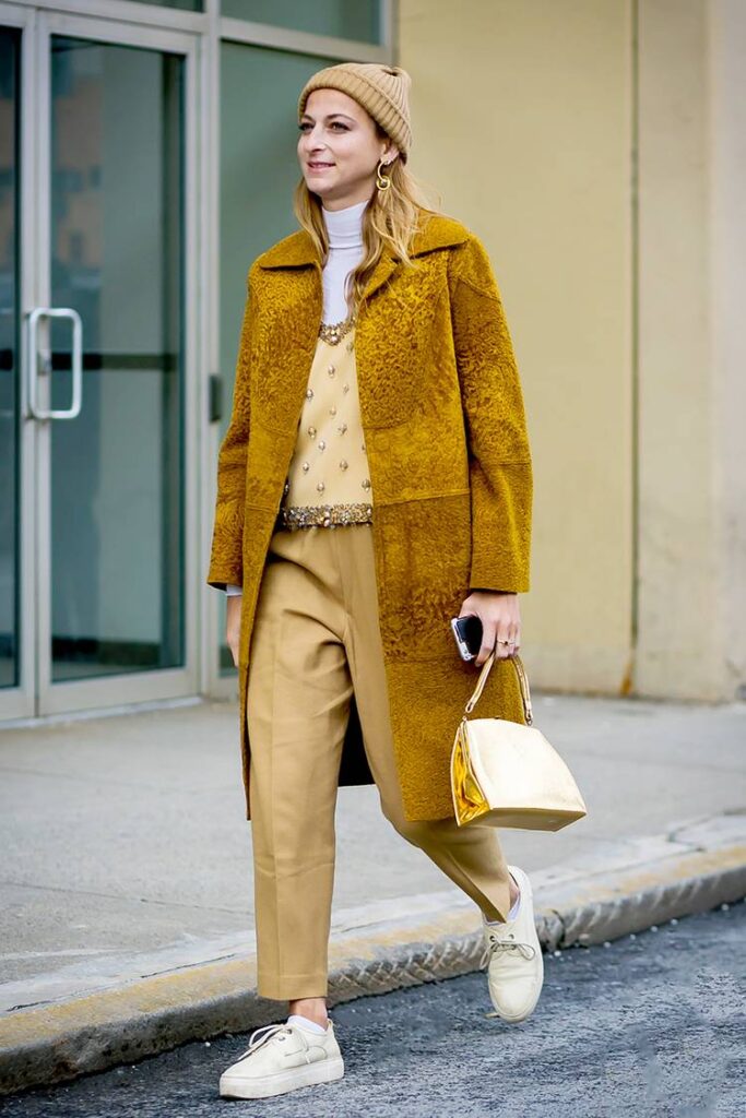 Monochromatic yellow outlet outfits