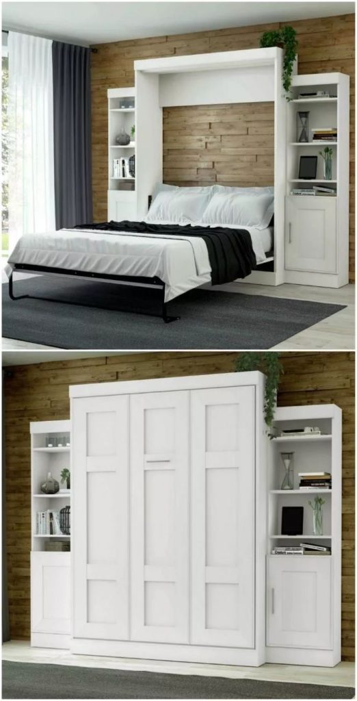 Murphy bed in dual purpose room