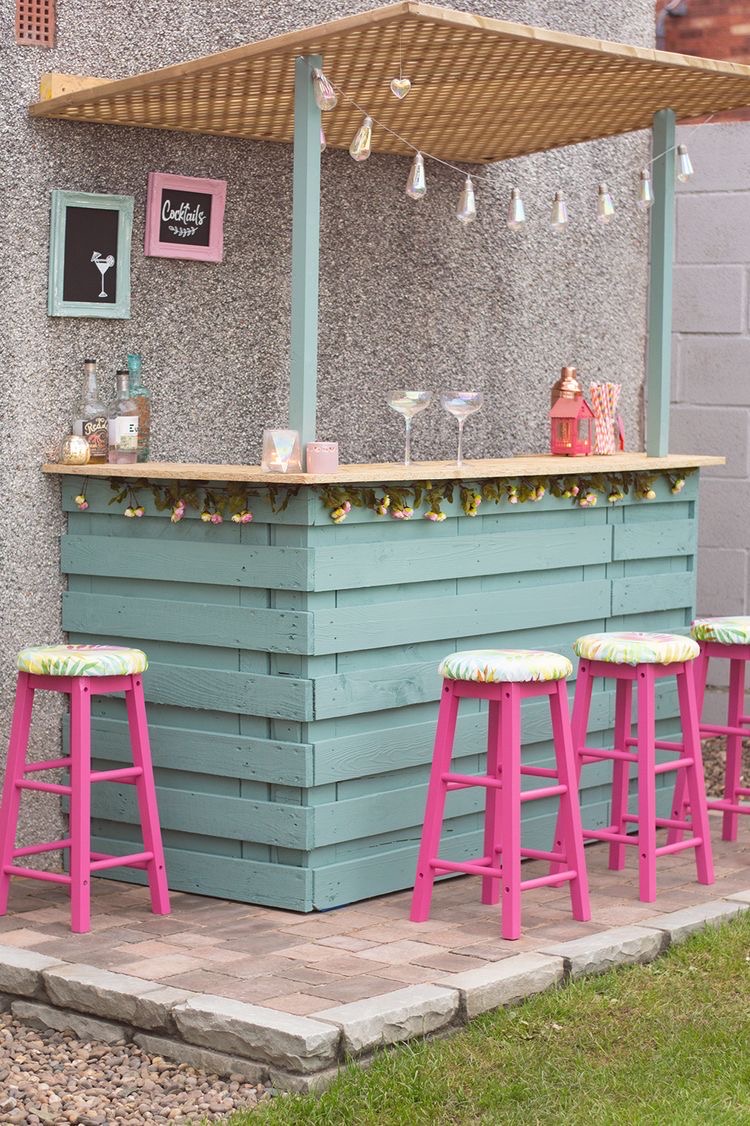 outdoor bar in a backyard