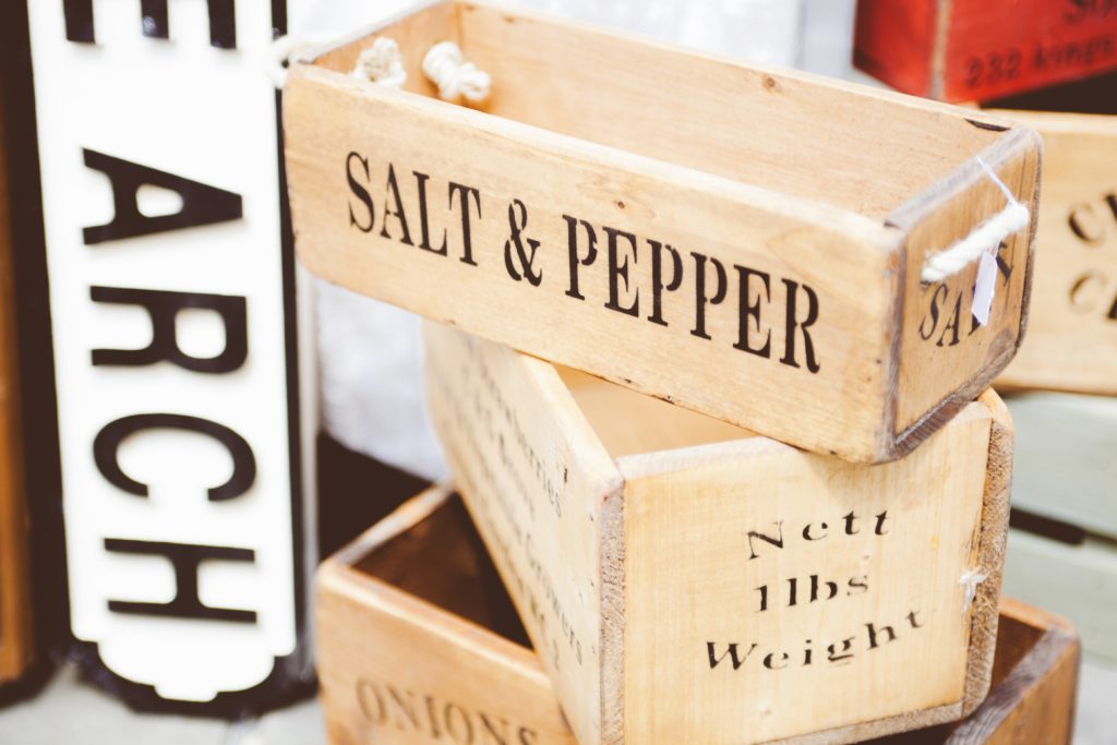 Vintage wooden boxes.