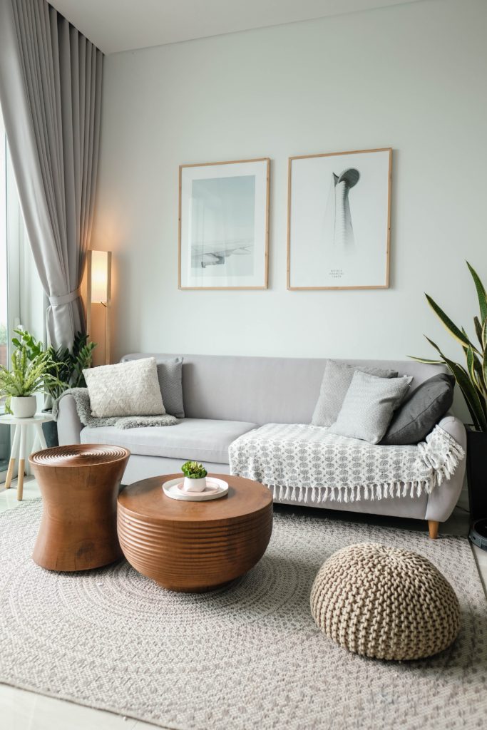 Balance price vs. quality when decorating your living room.