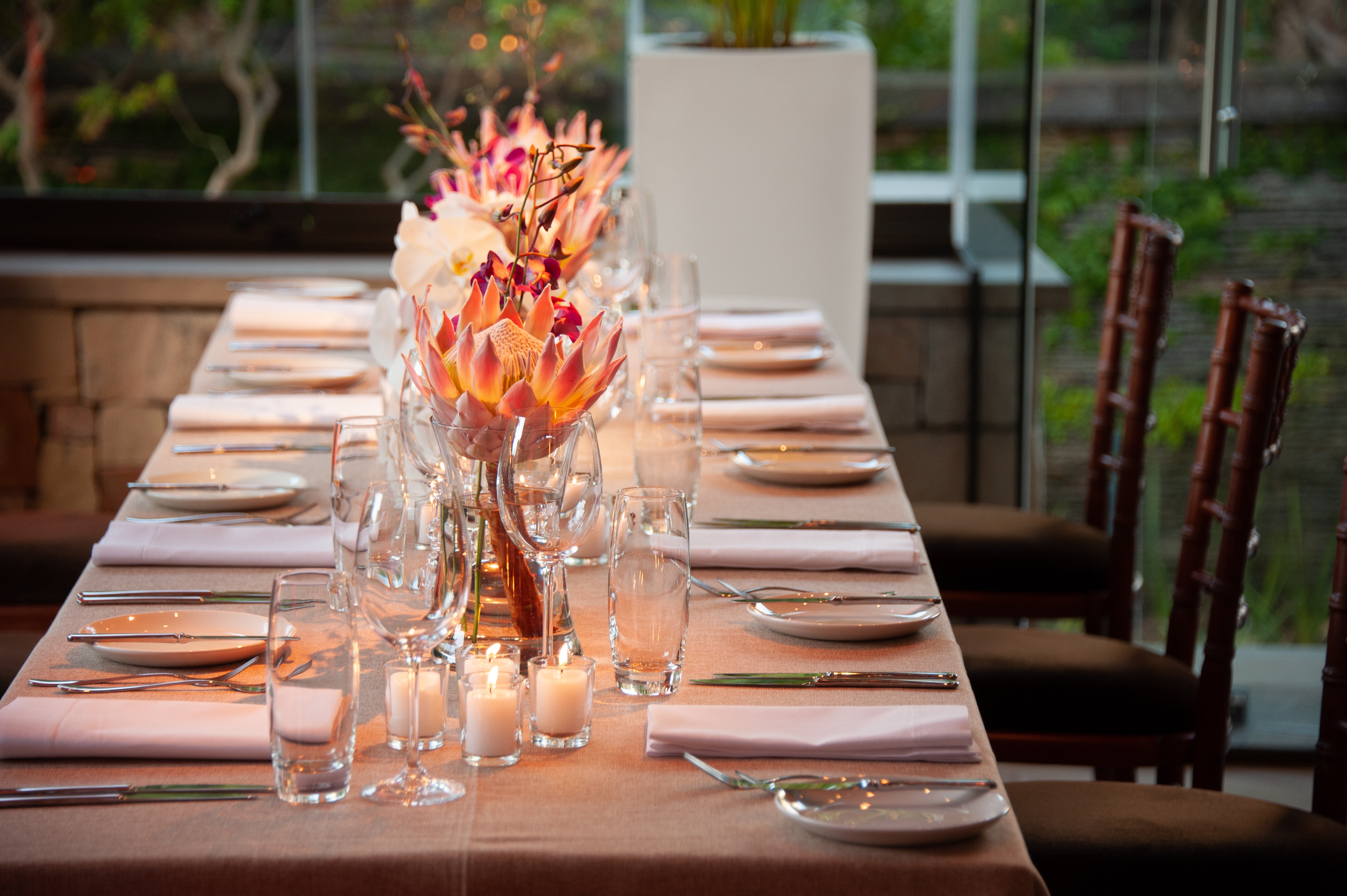 Thanksgiving table with thrifted items