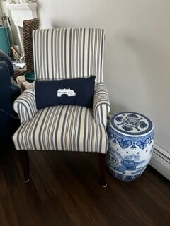 garden seat as end table