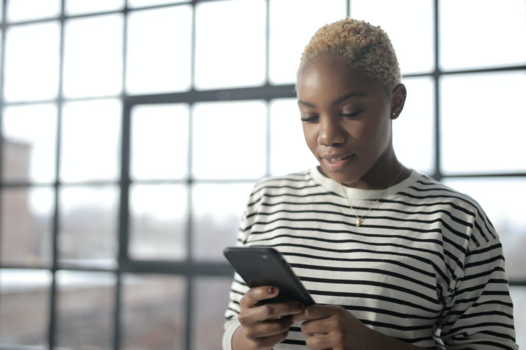 woman texting