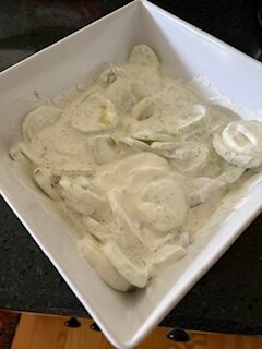 German cucumbers in sour cream