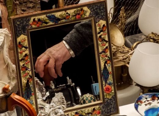 vintage market reflections with ornate mirror