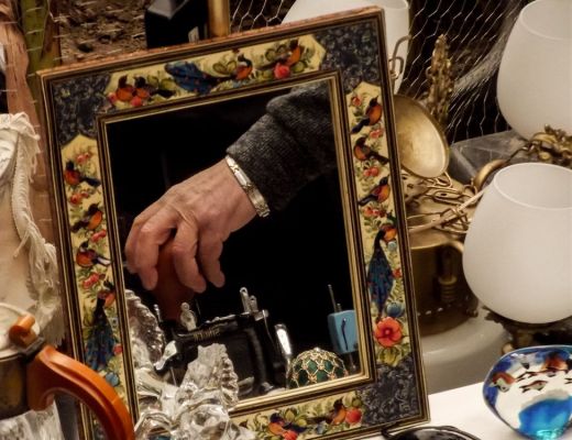vintage market reflections with ornate mirror